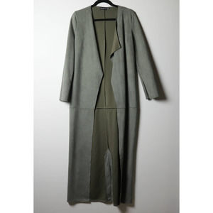 PrettyLittleThing Olive Green Long Trench Coat